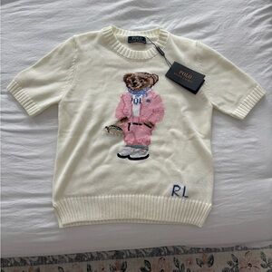 Polo by Ralph Lauren Cream Sweater with Bear Motif